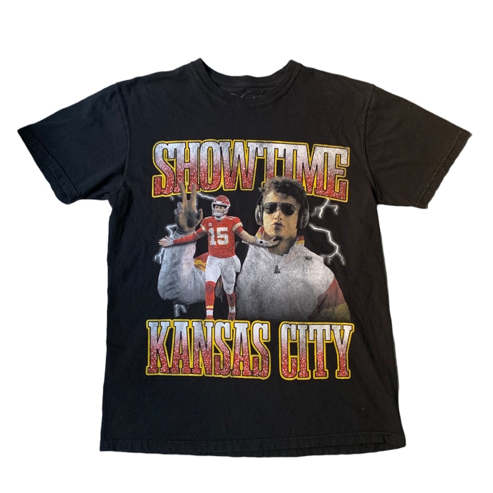 Patrick Mahomes II Kansas City Chiefs Showtime T-Shirt Black Men Medium